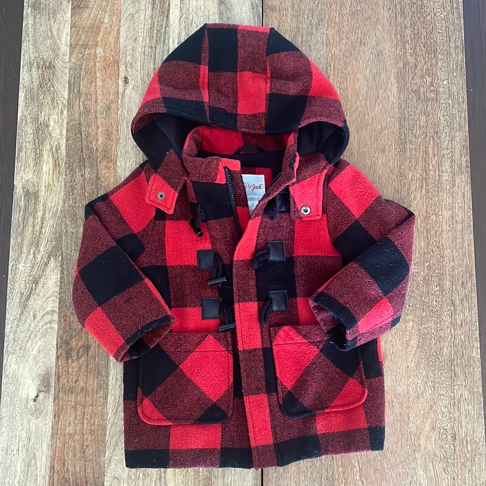 Buffalo Check Red Plaid Cat & Jack Girl’s Jacket | Size 3t